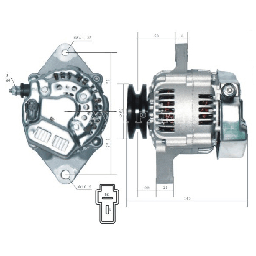 Kubota -  Alternator For Kubota L3710HSTC 16615-64011 16615-64012 3A611-74011